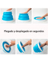 Tradineur - Cubo plegable de silicona y plástico con asa, limpieza interior, camping, pesca, viajes, lavado coches, 25 x 20,5 cm