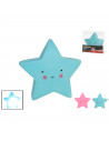 Tradineur - Lámpara de estrella de plástico, luz nocturna infantil, lámpara de mesita de noche para niños, quitamiedos, funciona