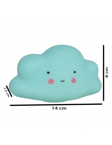 Tradineur - Lámpara de nube de plástico, luz nocturna infantil, lámpara de mesita de noche para niños, quitamiedos, funciona con