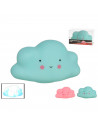 Tradineur - Lámpara de nube de plástico, luz nocturna infantil, lámpara de mesita de noche para niños, quitamiedos, funciona con