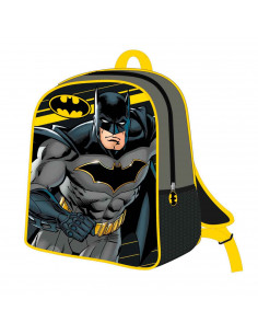Tradineur - Mochila para niños en 3D con diseño de Batman, ideal para la escuela. Medidas de 25 x 31 x 10 cm para colgar en la e