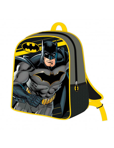 Tradineur - Mochila para niños en 3D con diseño de Batman, ideal para la escuela. Medidas de 25 x 31 x 10 cm para colgar en la e