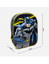Tradineur - Mochila para niños en 3D con diseño de Batman, ideal para la escuela. Medidas de 25 x 31 x 10 cm para colgar en la e