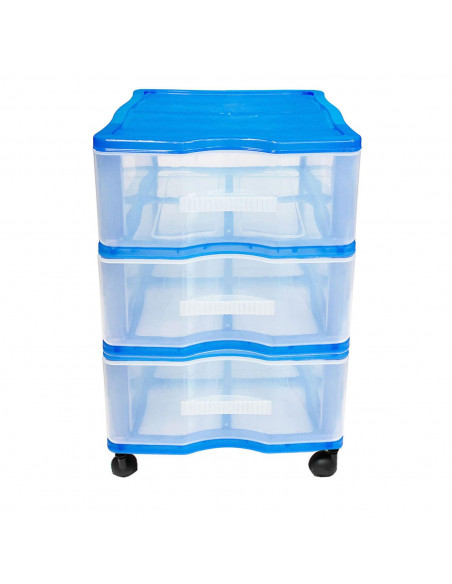 Cajonera azul wagon 3 cajones con ruedas 51.5 x 36.5 x 38 cm. Contenedor de plástico para folios especial para oficina u hogar. Cajonera azul wagon 3 cajones con ruedas 51.5 x 36.5 x 38 cm. Contenedor de plástico para folios especial para oficina u hogar.