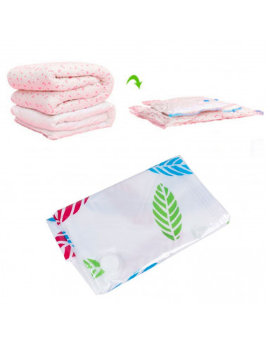 Tradineur - Bolsa salva espacio estampada, almacenaje, guardar ropa al vacío, ahorro de espacio, envasar prendas, ropa de cama,