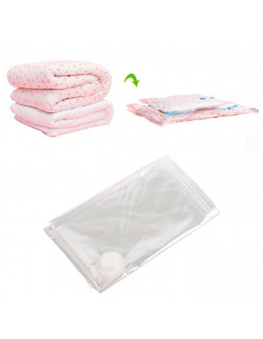 Tradineur - Bolsa salva espacio transparente para guardar ropa al vacío, almacenaje, ahorro de espacio, envasar prendas, ropa de
