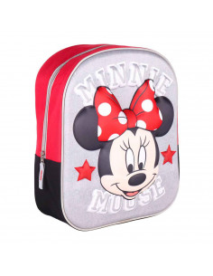 Tradineur - Mochila 3D para niños con diseño de Minnie Mouse, ideal para la escuela. Medidas de 25 x 31 x 10 cm para colgar en l