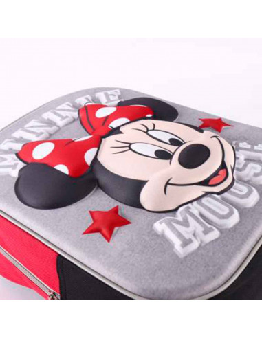 Tradineur - Mochila 3D para niños con diseño de Minnie Mouse, ideal para la escuela. Medidas de 25 x 31 x 10 cm para colgar en l