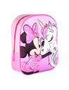 Tradineur - Mochila 3D rosa para niños con diseño de Minnie Mouse, ideal para la escuela. Medidas de 25 x 31 x 10 cm para colgar