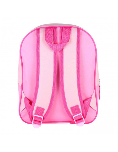 Tradineur - Mochila 3D rosa para niños con diseño de Minnie Mouse, ideal para la escuela. Medidas de 25 x 31 x 10 cm para colgar