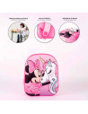 Tradineur - Mochila 3D rosa para niños con diseño de Minnie Mouse, ideal para la escuela. Medidas de 25 x 31 x 10 cm para colgar
