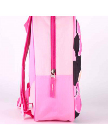 Tradineur - Mochila 3D rosa para niños con diseño de Minnie Mouse, ideal para la escuela. Medidas de 25 x 31 x 10 cm para colgar