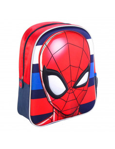 Tradineur - Mochila azul para niños en 3D con diseño de Spiderman, ideal para la escuela. Medidas de 25 x 31 x 10 cm para colgar