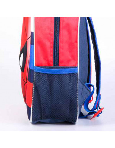 Tradineur - Mochila azul para niños en 3D con diseño de Spiderman, ideal para la escuela. Medidas de 25 x 31 x 10 cm para colgar