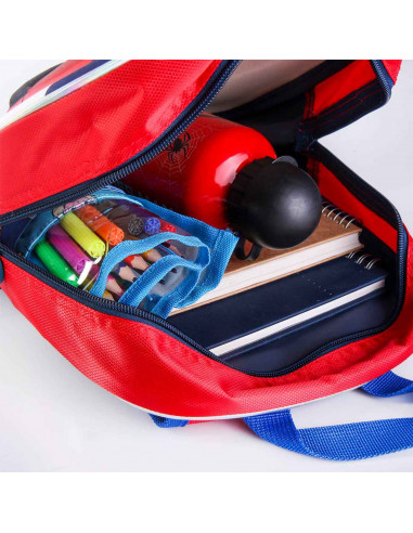Tradineur - Mochila azul para niños en 3D con diseño de Spiderman, ideal para la escuela. Medidas de 25 x 31 x 10 cm para colgar
