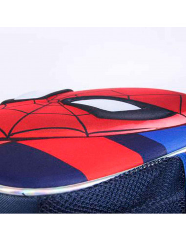 Tradineur - Mochila azul para niños en 3D con diseño de Spiderman, ideal para la escuela. Medidas de 25 x 31 x 10 cm para colgar
