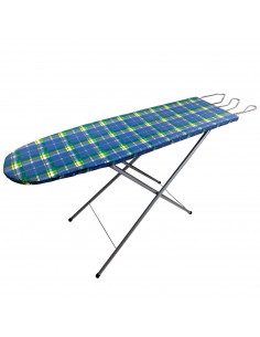 Tradineur - Tabla de planchar de madera y metal, altura ajustable, soporte para plancha, patas antideslizantes, 120 x 30 x 72 -