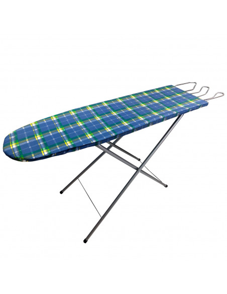 Tradineur - Tabla de planchar de madera y metal, altura ajustable, soporte para plancha, patas antideslizantes, 120 x 30 x 72 -