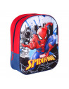 Tradineur - Mochila azul y roja para niños en 3D con diseño de Spiderman, ideal para la escuela. Medidas de 25 x 31 x 10 cm para