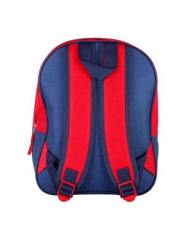 Tradineur - Mochila azul y roja para niños en 3D con diseño de Spiderman, ideal para la escuela. Medidas de 25 x 31 x 10 cm para