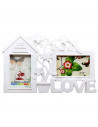 Marco para 2 fotos de pared múltiple, decoración del hogar. Multimarco portafotos love 23,7 x 37 x 2 cm color blanco