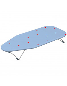 Tradineur - Tabla de planchar de sobremesa, funda 100% algodón, patas plegables de metal antideslizantes, válida para colgar, 73