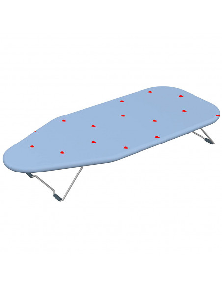 Tradineur - Tabla de planchar de sobremesa, funda 100% algodón, patas plegables de metal antideslizantes, válida para colgar, 73