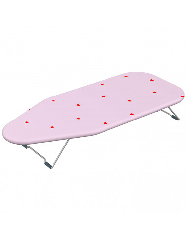 Tradineur - Tabla de planchar de sobremesa, funda 100% algodón, patas plegables de metal antideslizantes, válida para colgar, 73