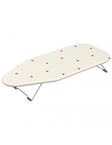 Tradineur - Tabla de planchar de sobremesa, funda 100% algodón, patas plegables de metal antideslizantes, válida para colgar, 73