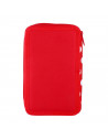 Tradineur- Plumier de Minnie Mouse, ideal para la escuela, de color gris, con 44 piezas entre boligrafos, rotuladores, lapices,