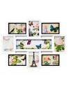 Marco para 9 fotos de pared múltiple decoración del hogar. Multimarco portafotos color blanco 44 x 56 x 2.5 cm