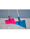 Tradineur - Pala de playa infantil de plástico y mango de madera, juguete para jugar en la arena, parque, jardín, regalo para ni