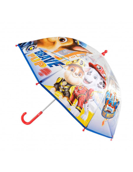 Tradineur - Paraguas de la Patrulla Canina, especial para niños, trasparente y con dibujos, de 8 varillas. Medidas 64 x 8 cm. Li Tradineur - Paraguas de la Patrulla Canina, especial para niños, trasparente y con dibujos, de 8 varillas. Medidas 64 x 8 cm. Li