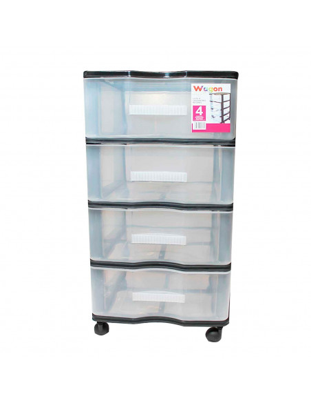 Cajonera de color negro wagon 4 cajones con ruedas 67,5 x 37 x 39,3 cm. Contenedor de plástico para folios especial para oficin Cajonera de color negro wagon 4 cajones con ruedas 67,5 x 37 x 39,3 cm. Contenedor de plástico para folios especial para oficin