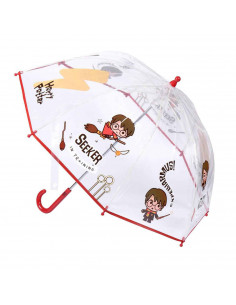 Tradineur - Paraguas de Harry Potter, especial para niños, trasparente y con dibujos, de 8 varillas. Medidas 64 x 8 cm. Licencia
