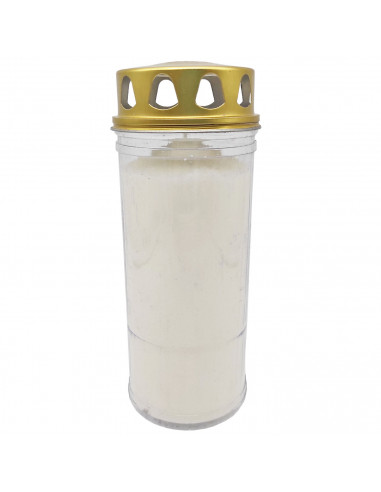 Tradineur - Velón de santo con tapa antilluvia, parafina y cera vegetal, vela litúrgica, decoración de iglesias, cementerios, tu