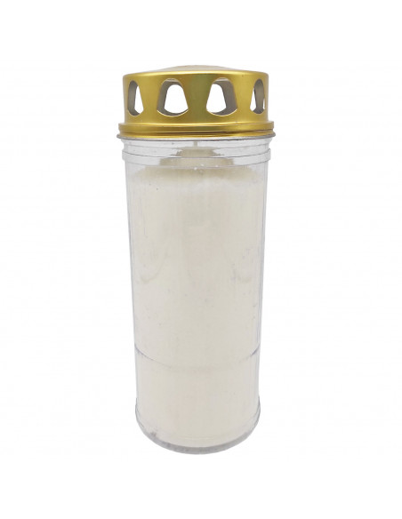 Tradineur - Velón de santo con tapa antilluvia, parafina y cera vegetal, vela litúrgica, decoración de iglesias, cementerios, tu