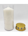 Tradineur - Velón de santo con tapa antilluvia, parafina y cera vegetal, vela litúrgica, decoración de iglesias, cementerios, tu