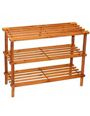 Tradineur - Zapatero de madera con 3 niveles, soporte para calzado, estantería para zapatos, recibidor, pasillo, dormitorio - 74