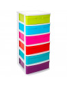 Tradineur - Cajonera de almacenaje modelo Sena, 6 cajones multicolor, plástico, torre de ordenación multiusos, hogar (Blanco, 96