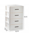 Tradineur - Cajonera de ordenación Rattan de plástico - 4 cajones - Torre de almacenaje multiusos, organizador auxiliar, almacen