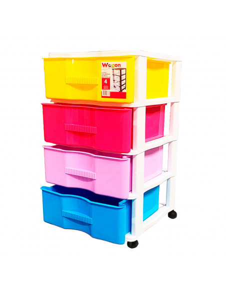 Cajonera con colores surtidos wagon 4 cajones con ruedas 67,5 x 37 x 39,3 cm. Contenedor de plástico para folios especial para Cajonera con colores surtidos wagon 4 cajones con ruedas 67,5 x 37 x 39,3 cm. Contenedor de plástico para folios especial para