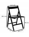 Tradineur - Silla de madera de haya plegable con reposapiés, exterior, jardín, terraza, balcón, patio, ligera y resistente (Negr