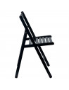 Tradineur - Silla de madera de haya plegable con reposapiés, exterior, jardín, terraza, balcón, patio, ligera y resistente (Negr