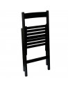 Tradineur - Silla de madera de haya plegable con reposapiés, exterior, jardín, terraza, balcón, patio, ligera y resistente (Negr