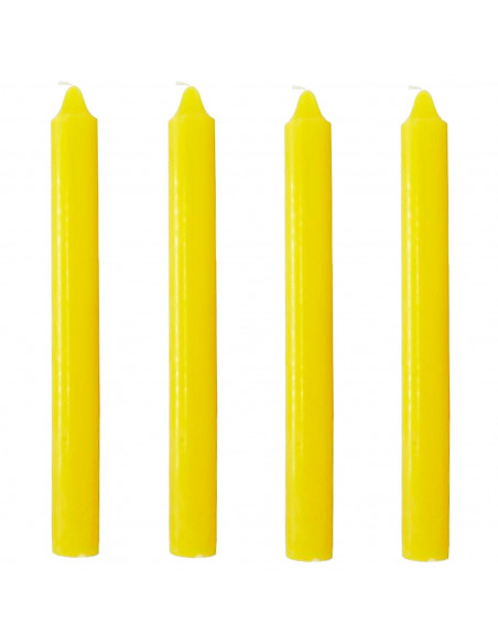 Tradineur - Pack de 4 velas cilíndricas, velas de mesa alargadas, parafina y mecha de algodón, sin perfume, rituales y ceremonia