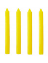 Tradineur - Pack de 4 velas cilíndricas, velas de mesa alargadas, parafina y mecha de algodón, sin perfume, rituales y ceremonia