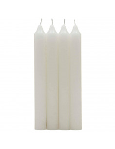 Tradineur - Pack de 4 velas alargadas, velas de mesa cilíndricas, parafina y mecha de algodón, sin perfume, rituales y ceremonia