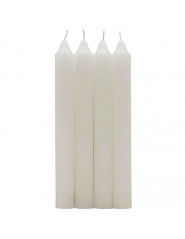 Tradineur - Pack de 4 velas alargadas, velas de mesa cilíndricas, parafina y mecha de algodón, sin perfume, rituales y ceremonia