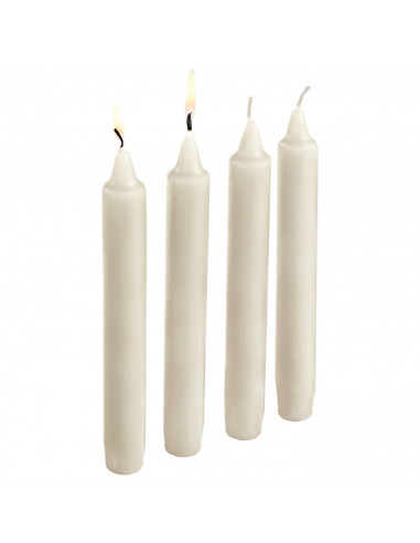 Tradineur - Pack de 4 velas alargadas, velas de mesa cilíndricas, parafina y mecha de algodón, sin perfume, rituales y ceremonia